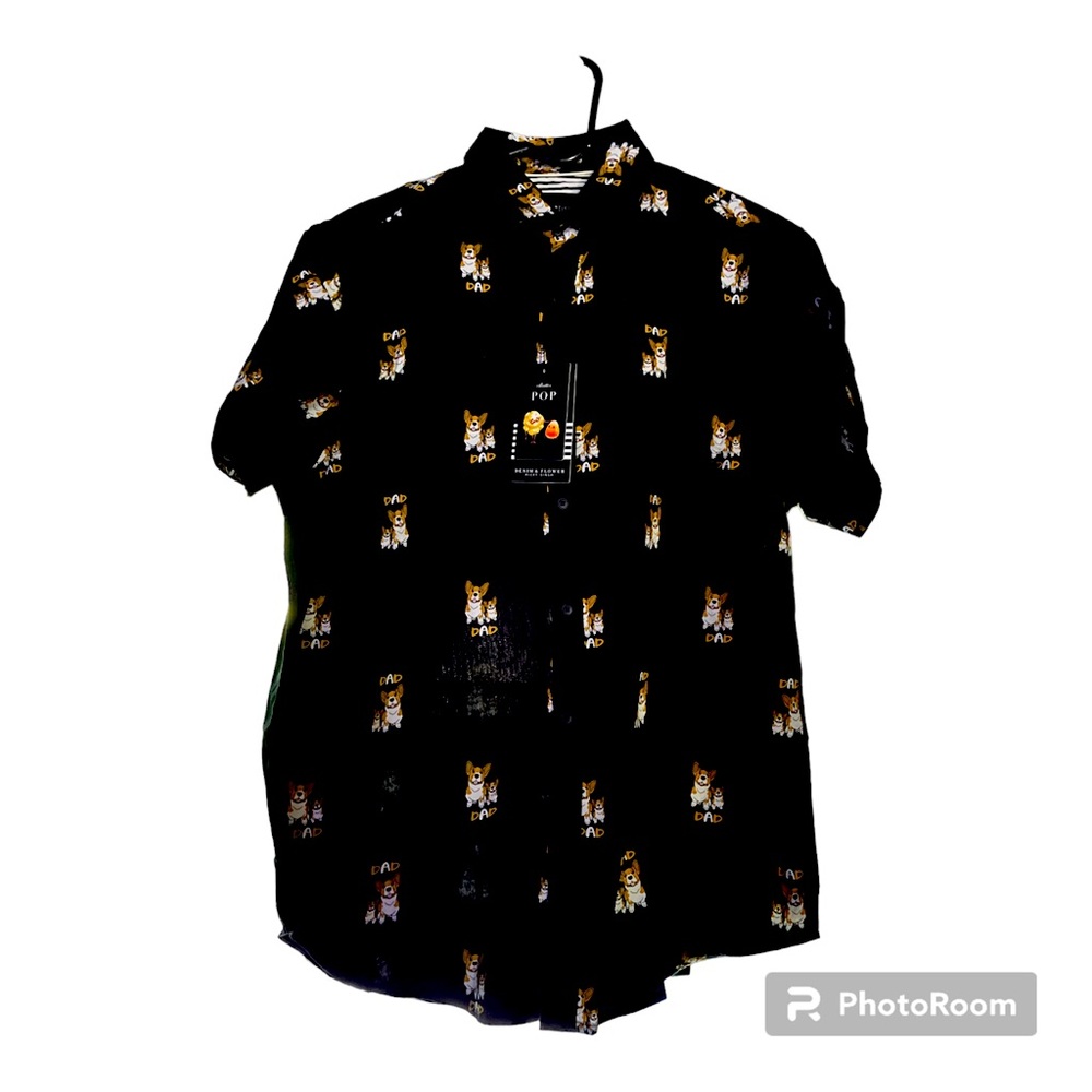 D&F, new with tags, button up Corgi Dad shirt. Retails $58.00.